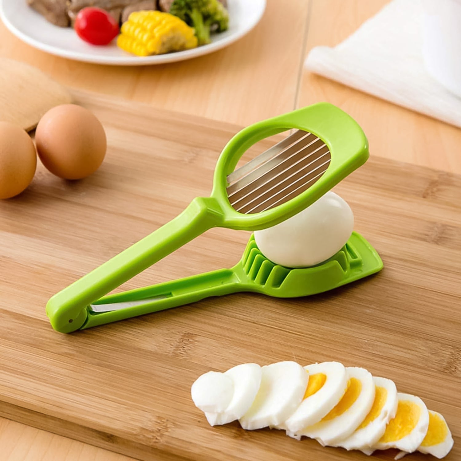 Multipurpose Slicer with Seven Blades, Egg Slicers Stainless Slicer, Strawberry, Tomato, Kiwi, Fruit Cutter, Divider Separator Multipurpose Slicer with Seven Blades, Egg Slicers Stainless Slicer, Strawberry, Tomato, Kiwi, Fruit Cutter, Divider Separator